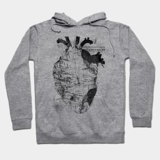 Heart Wanderlust Black and White Hoodie